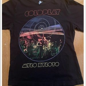 2012 Coldplay Mylo Xyloto Tour Concert Black T Shirt Graphic Tee Sz Small